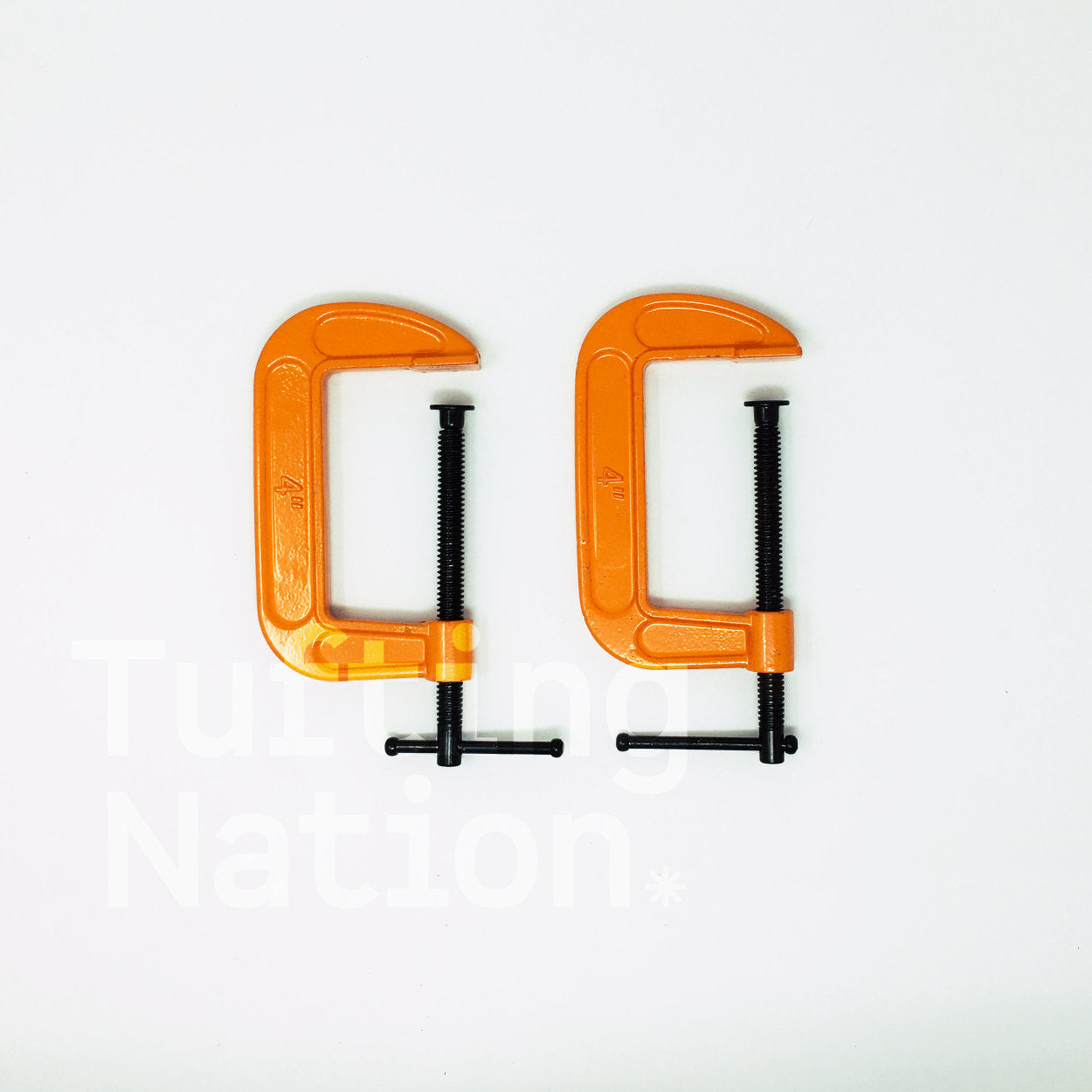 Orange industrial C-Clamps set of 2 | TuftingNation Canada