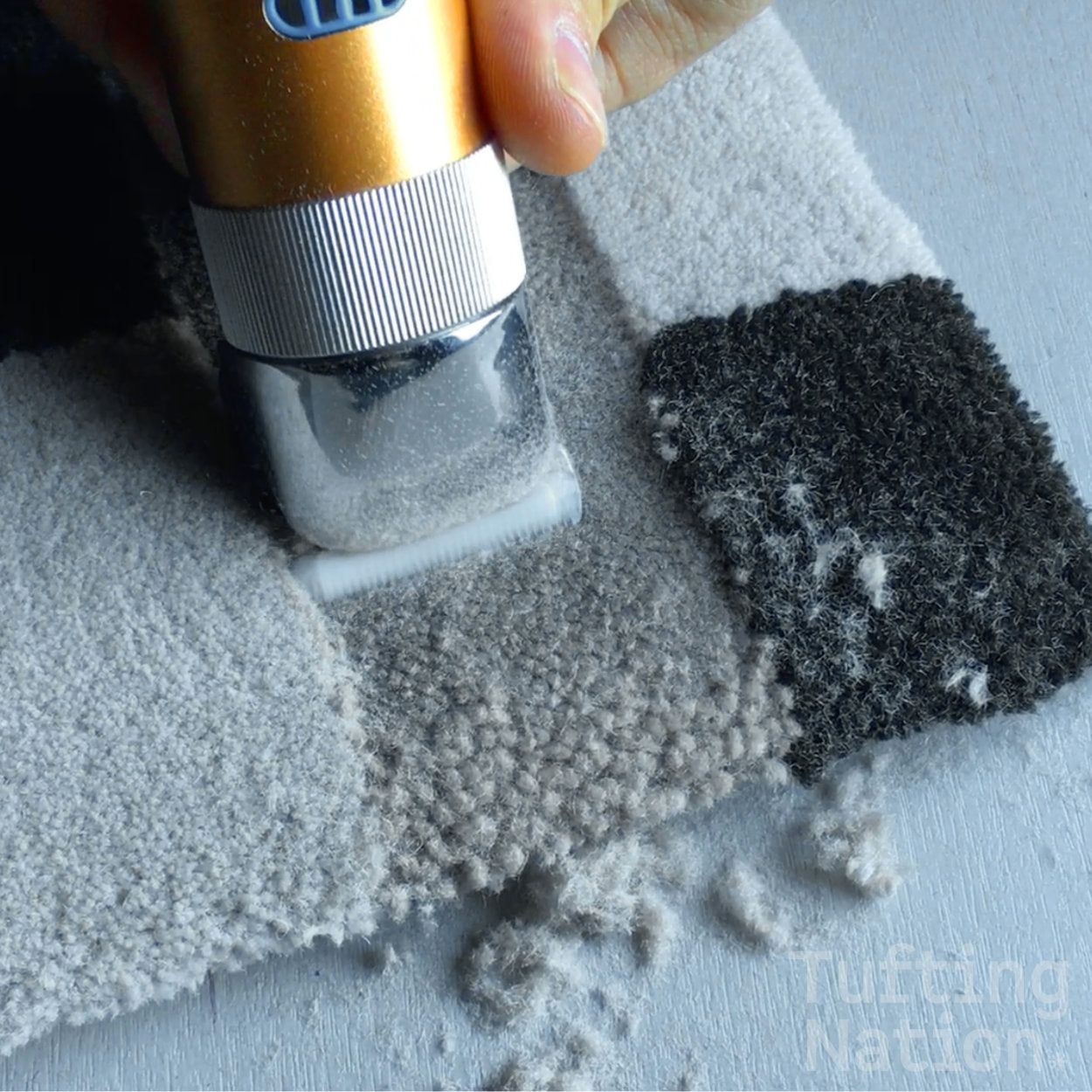 Carpet Clippers in action on a tufted rug | TuftingNation