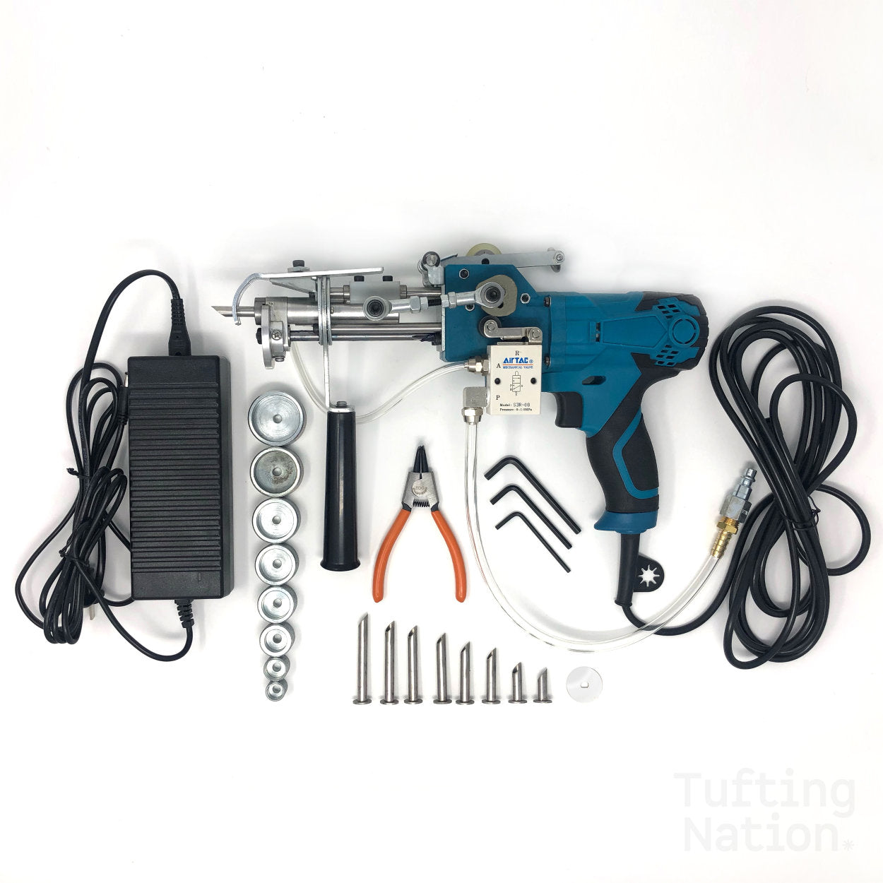 AK-111 Tufting Gun set with different needle sizes and feed wheels | TuftingNation