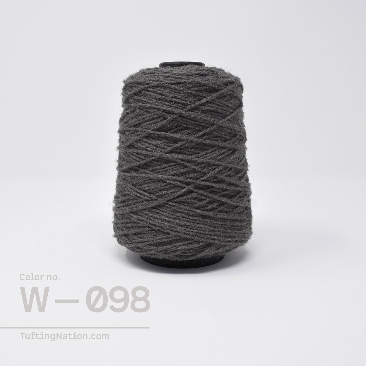 Dark Gray Wool Yarn on Spool for Weaving and Rug Tufting | TuftingNation