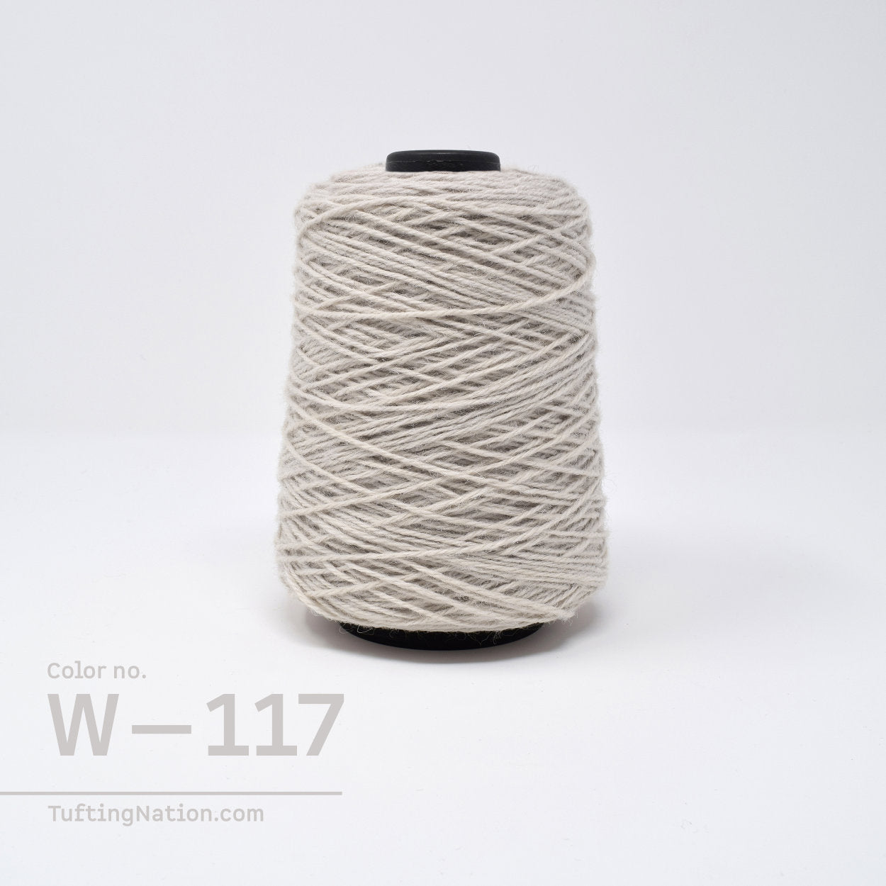 Light Gray Wool Rug Yarn on 1/2 pound Cone for Rug Tufting, Weaving and Punch Needle | TuftingNation