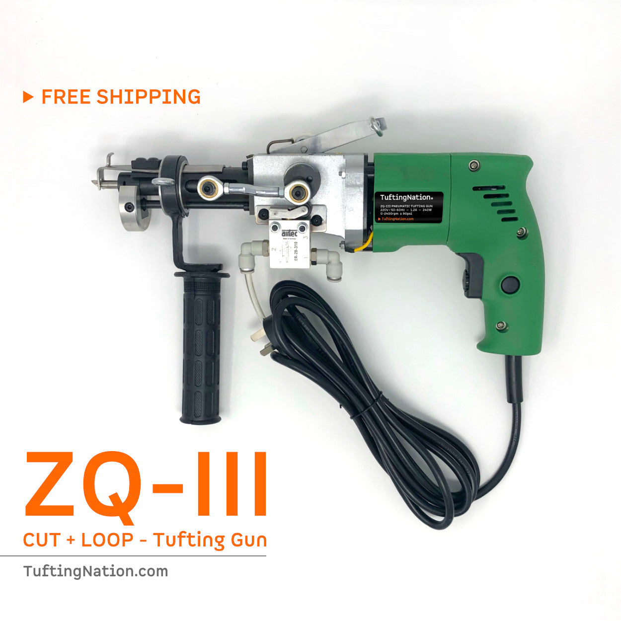 New ZQ-II Cut Pile + Loop Pile Tufting Gun + Gift (150X150cm Monks Cloth), Tufting  Machine Set – Tufting Gun Club