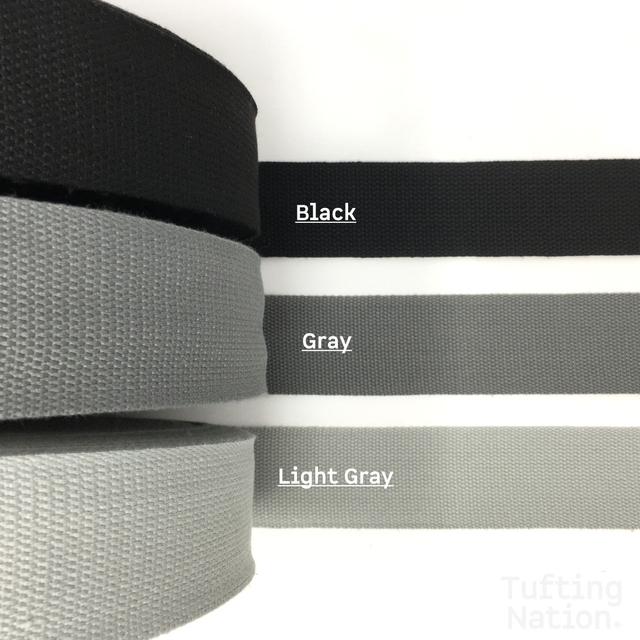 Large Binding Tape for Rug Finishing | Black and Gray Shades | Tufting Nation