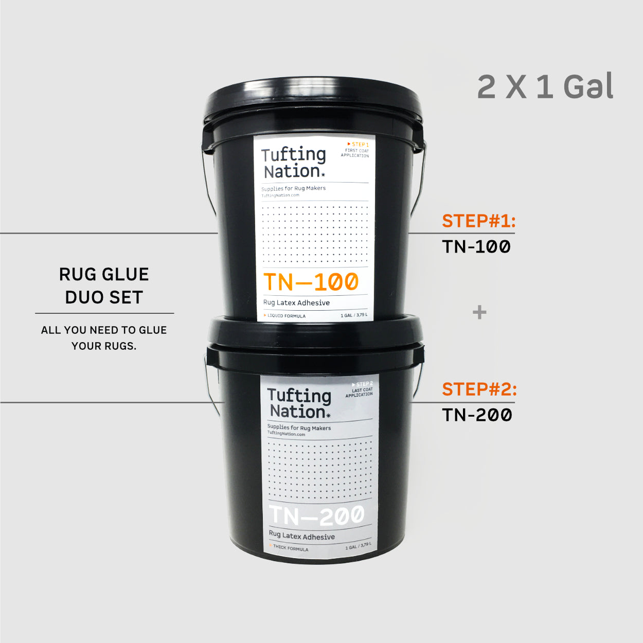 Tufting Glue Duo Set | TN-100 + TN-200 | 2 x 1 Gal | TuftingNation Canada