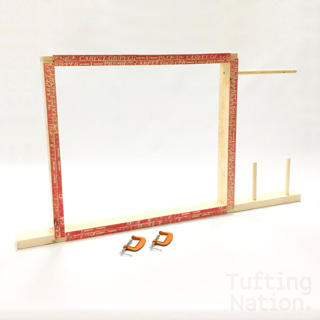 Table Top Rug Tufting Frame with two C-type Clamps | TuftingNation Canada