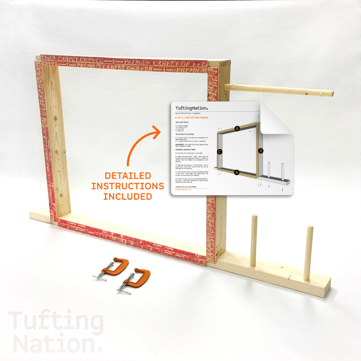 Easy to Assemble Rug Tufting Frame with instructions  | TuftingNation Canada