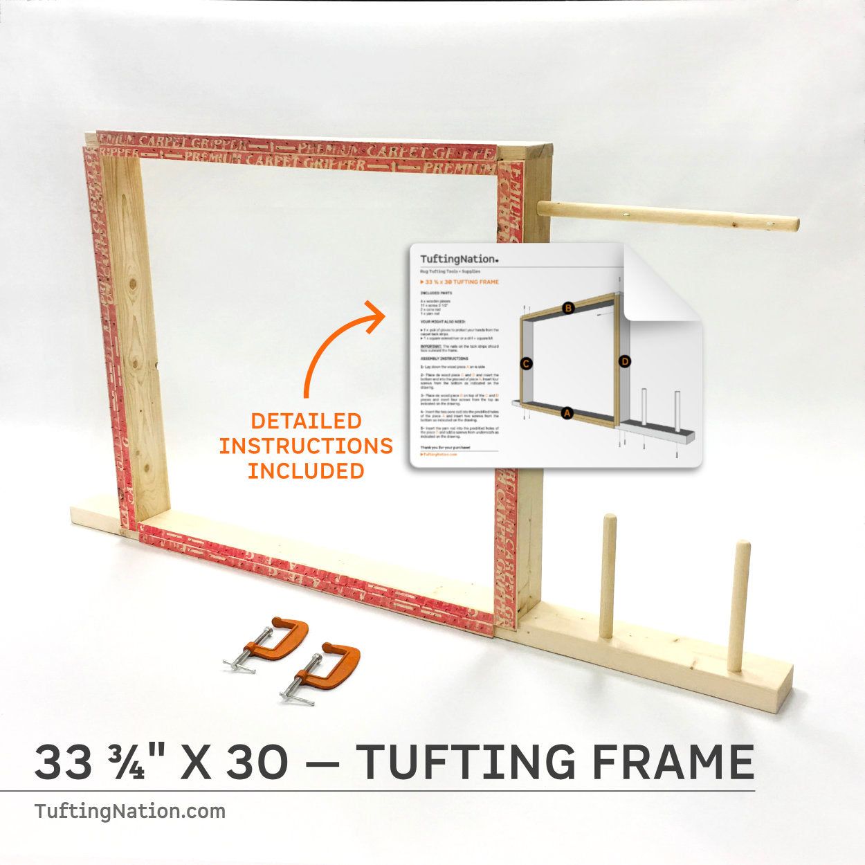 Best Tufting Frame for Beginners, Medium Size Wooden Table Top Rug Making Frame | TuftingNation.com
