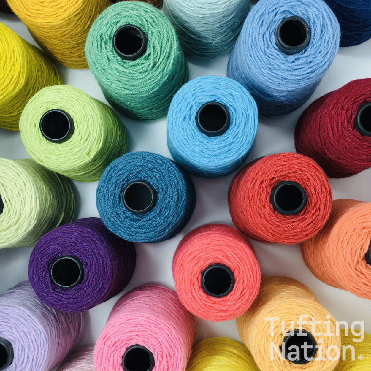 Multicolored Wool Yarn on Cones for Rug Tufting and Weaving | TuftingNation