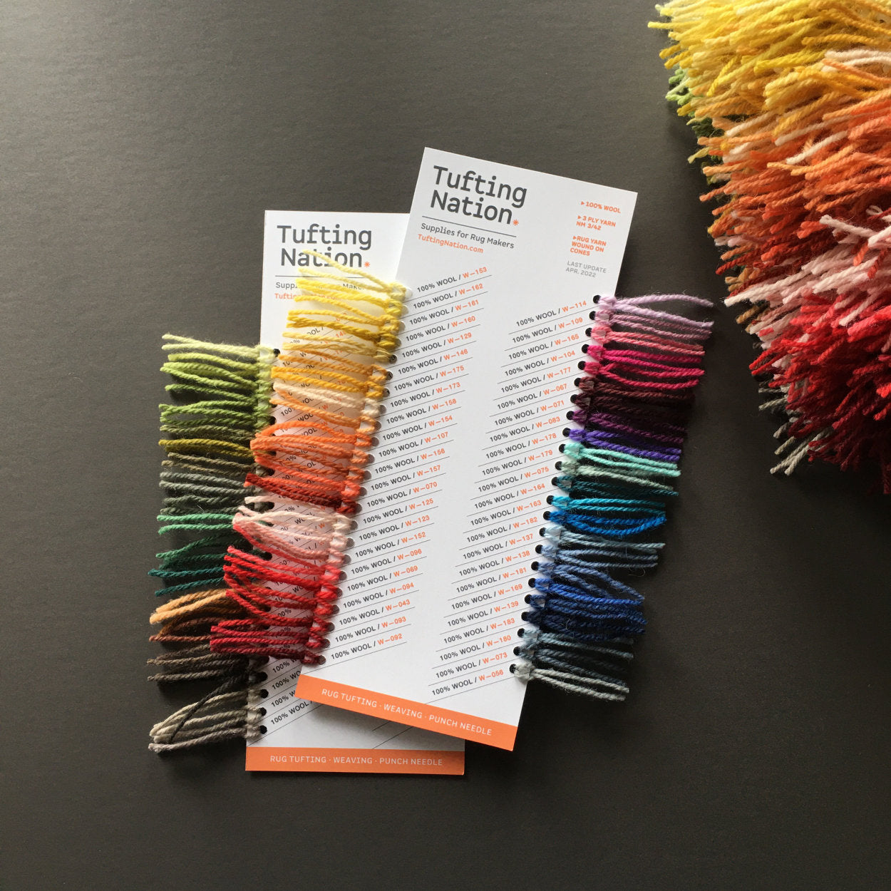 Rug Yarn Color Card, Wool Yarn Color Chart