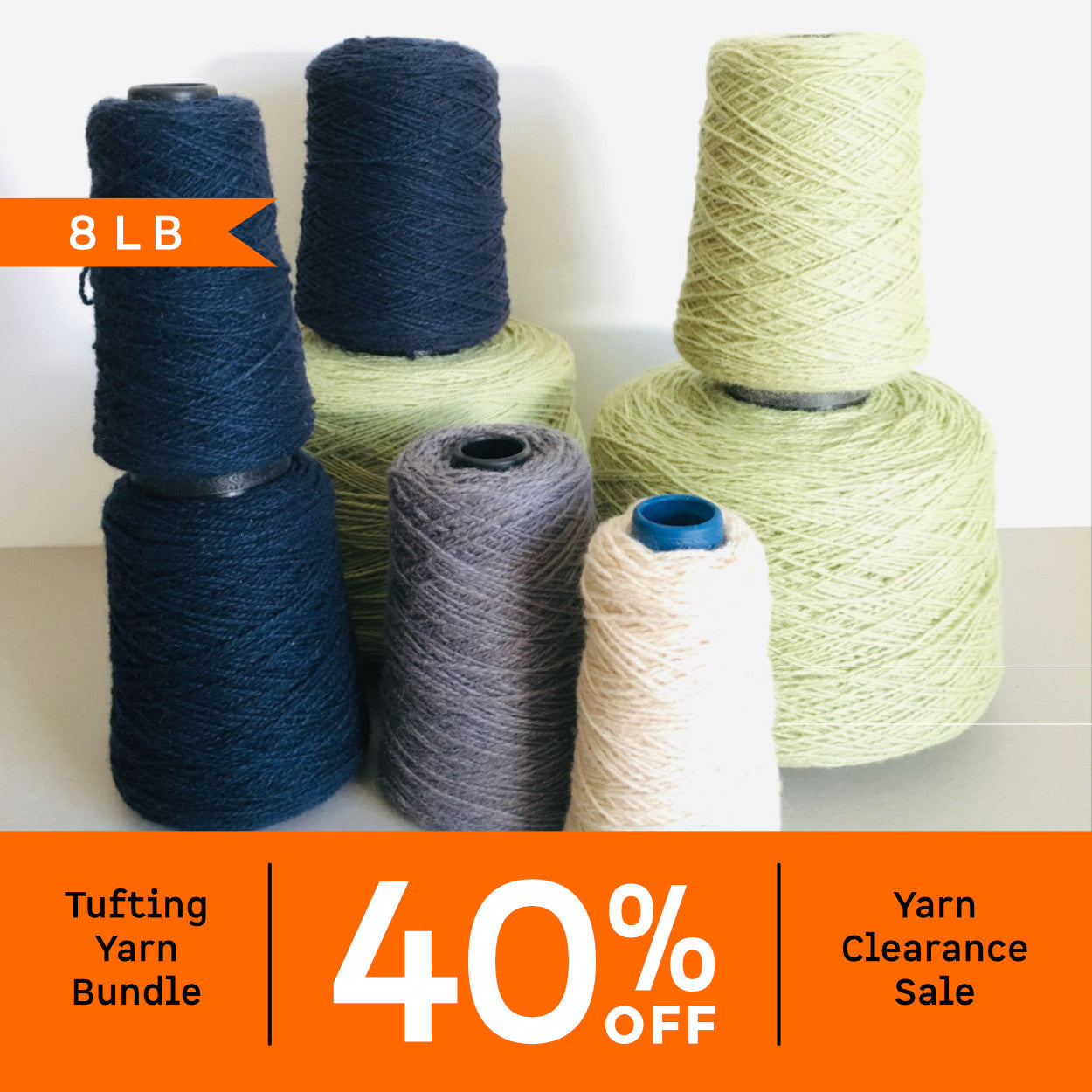 Tufting Yarn Bundle - 8lb | 100% Wool | 2 Ply Yarn - Clearance Sale