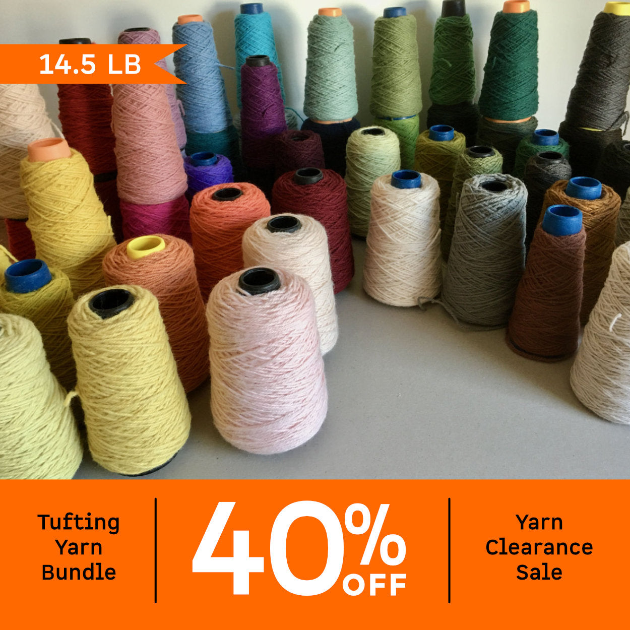 Tufting Yarn Bundle - 14.5lb | 100% Wool | Clearance Sale