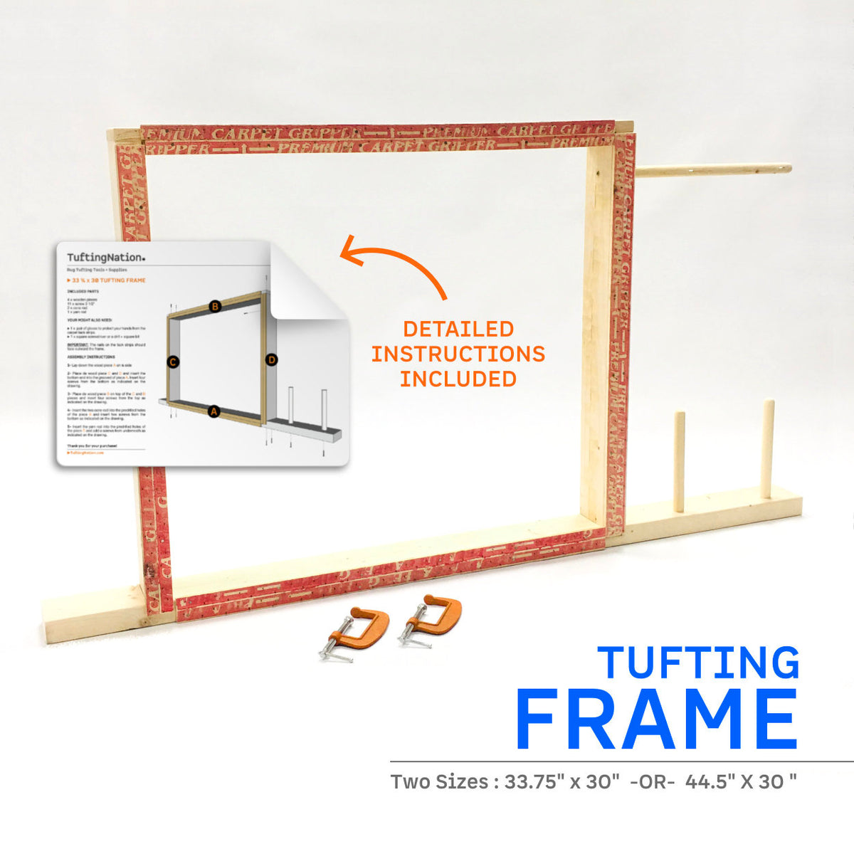 Modular Tufting Frame TN-1 Tufting Kit | Tufting Gun + Tufting Frame +Tufting Cloth ...