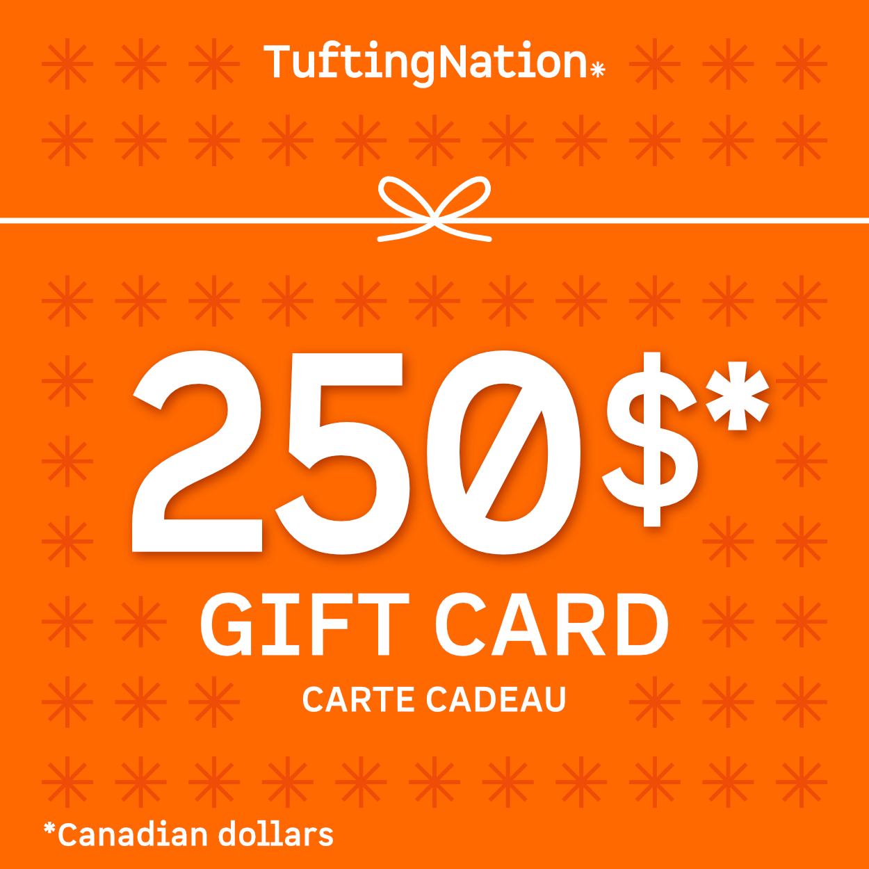 250$ Gift Certificate for Tufting Machine and Rug Tufting Supplies  | TuftingNation Canada