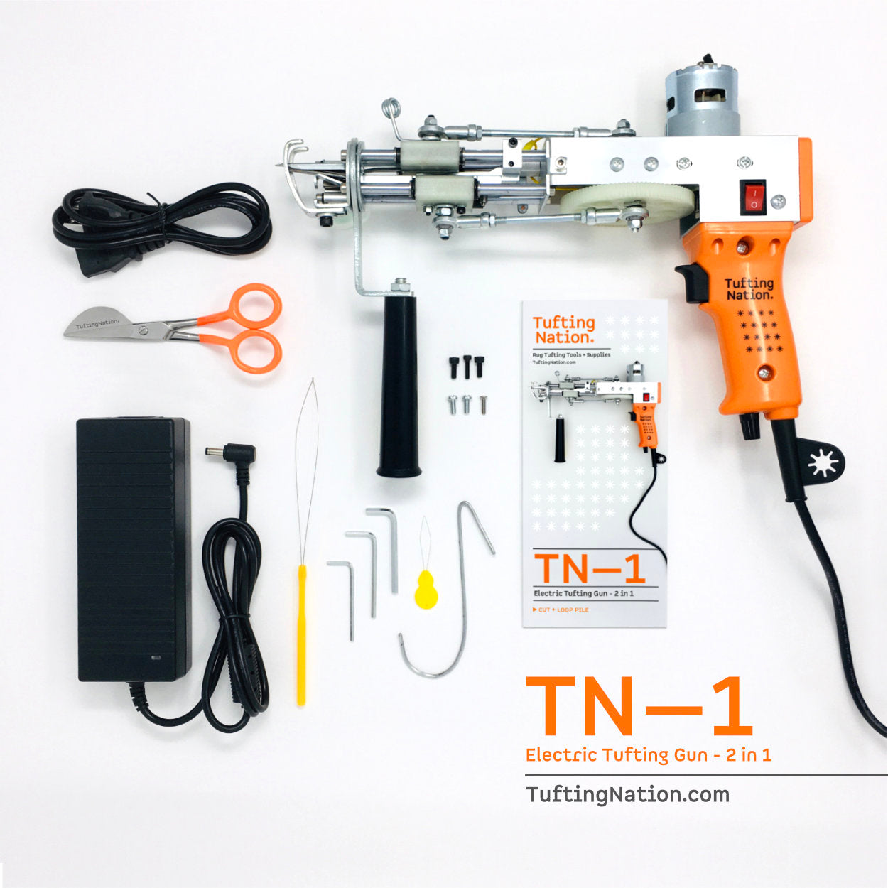 Tufting Starter Kit including Tufting Gun, Tufting Frame and Tufting C