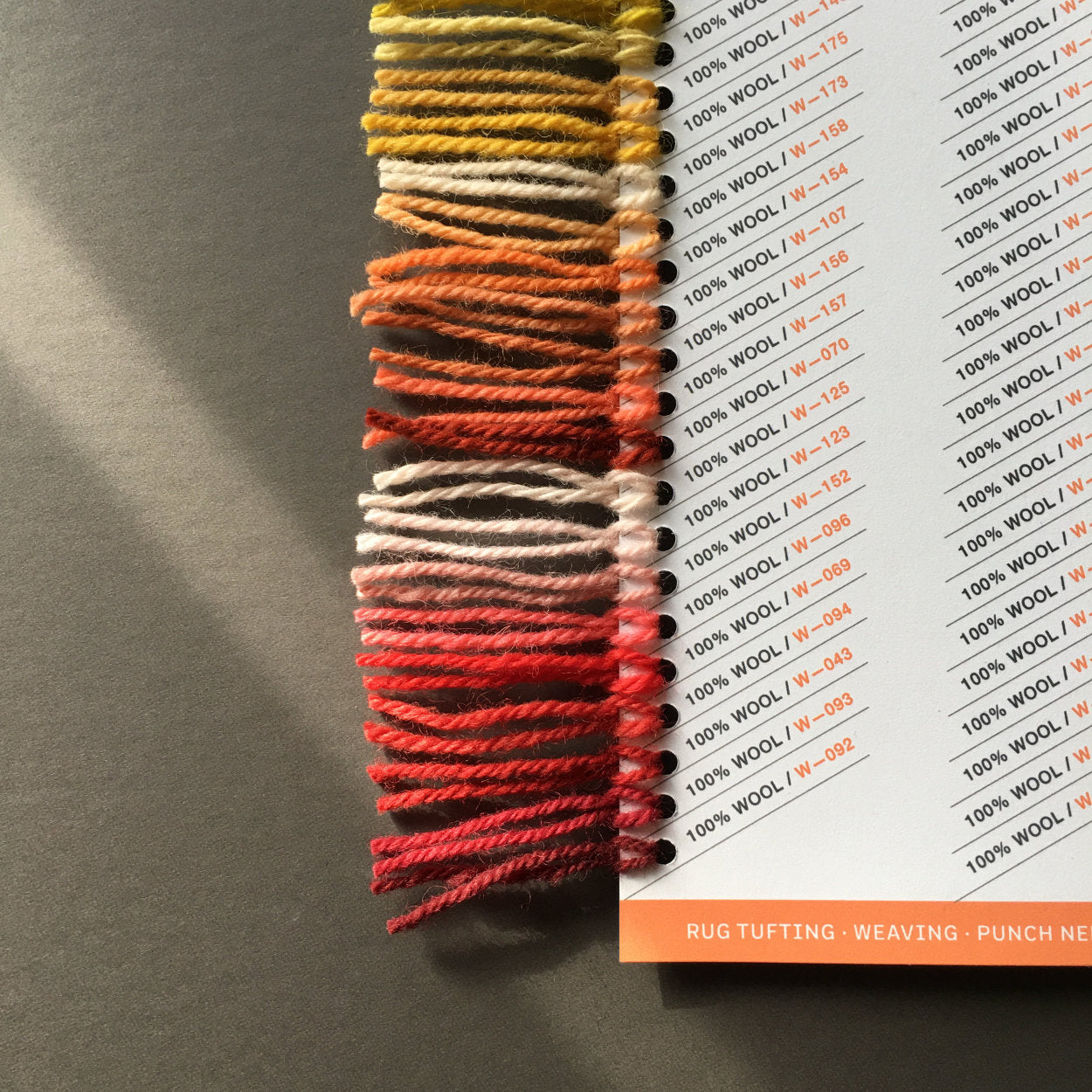 Rug Yarn Color Card | Wool Yarn Color Chart | FREE SHIPPING