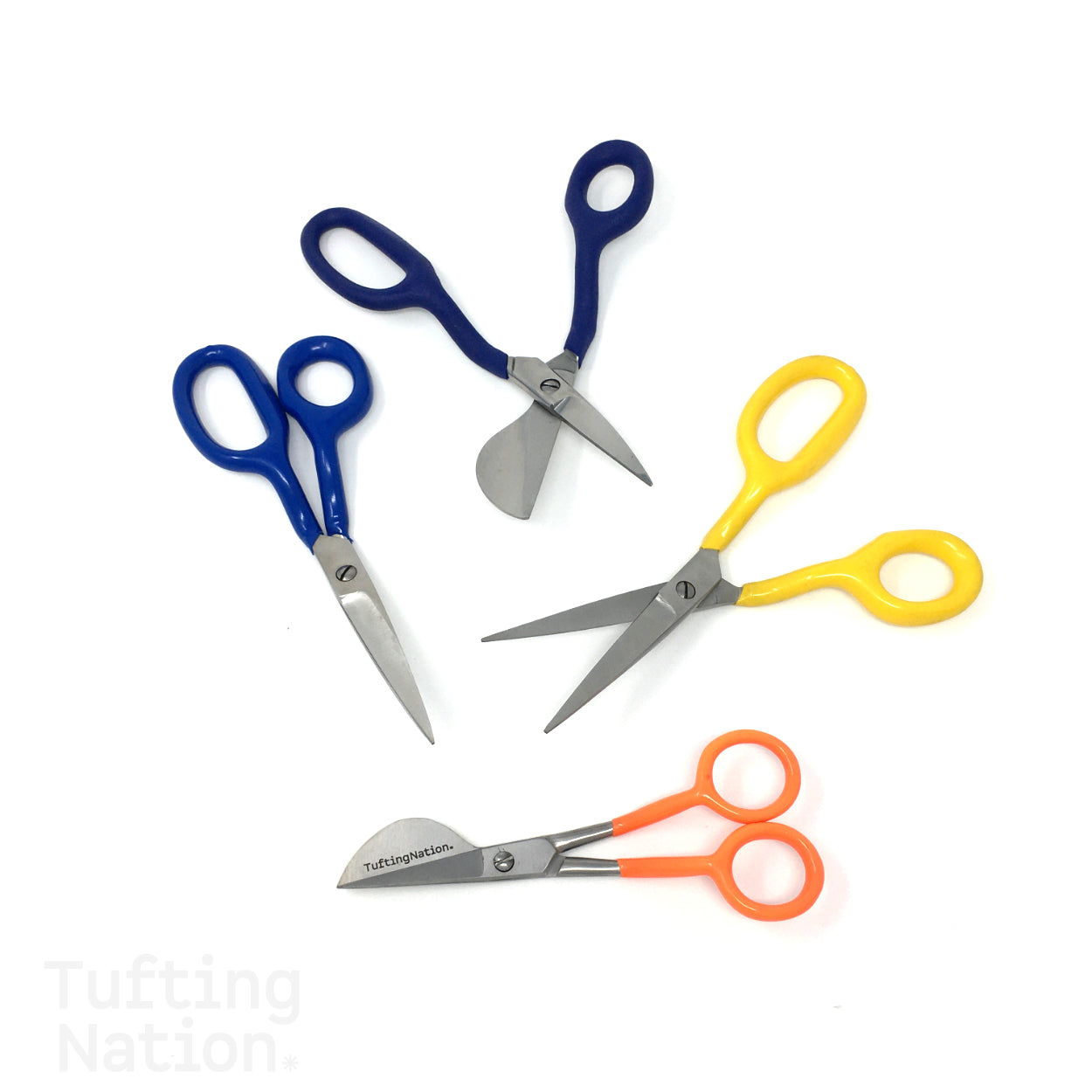 Set of FOUR Rug Making Scissors. | Duckbill Shears and Carpet Scissors. | TuftingNation Canada