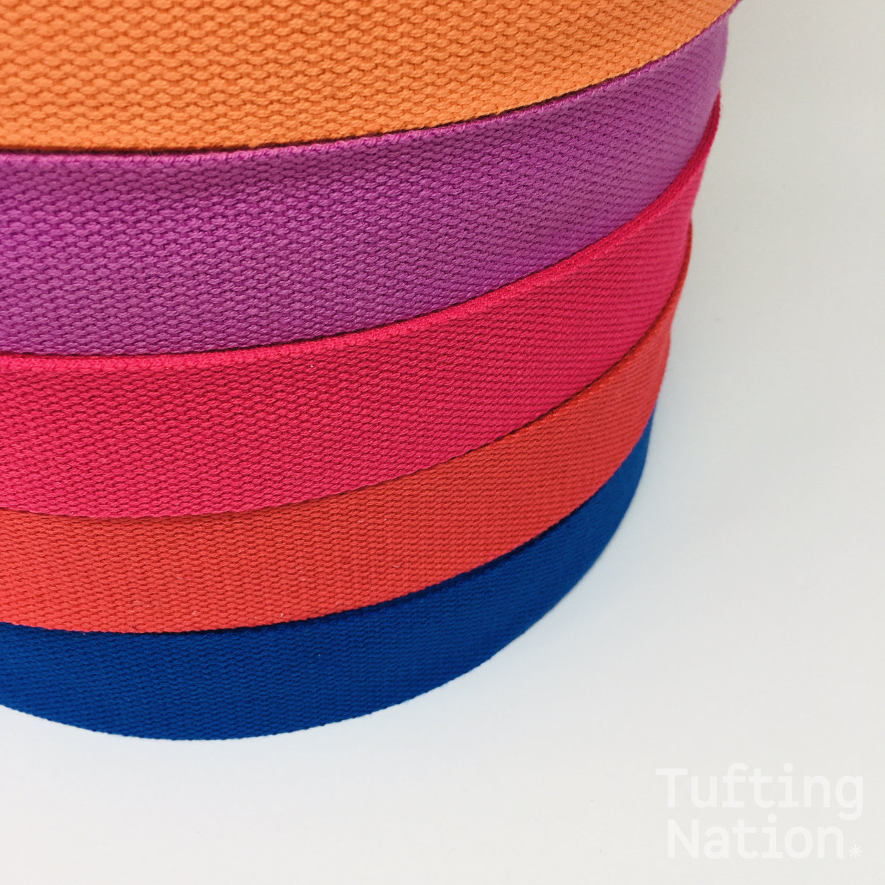 Close-up of 1.5&quot; Carpet Binding Tape made of sturdy 100% Cotton Canvas Tape for Carpet Edges. | TuftingNation Canada
