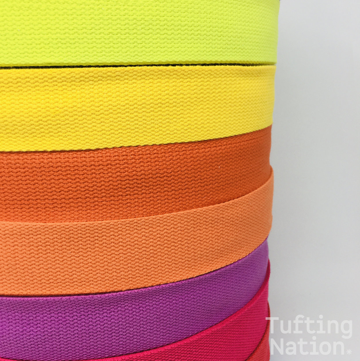 Detail of heavy duty cotton canvas tape for handmade rug backing and edges finishing. | TuftingNation, Canadian shop of Rug Tufting Tools and Supplies