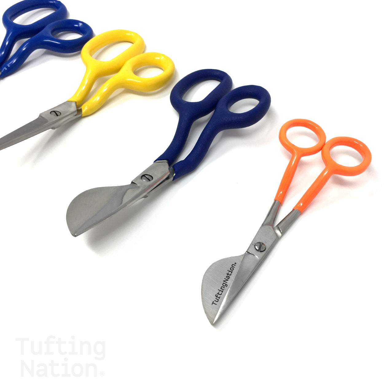 Bundle of 4 Carpet Scissors. | Two Duckbill Scissors and Two Napping Shears. | TuftingNation Canada