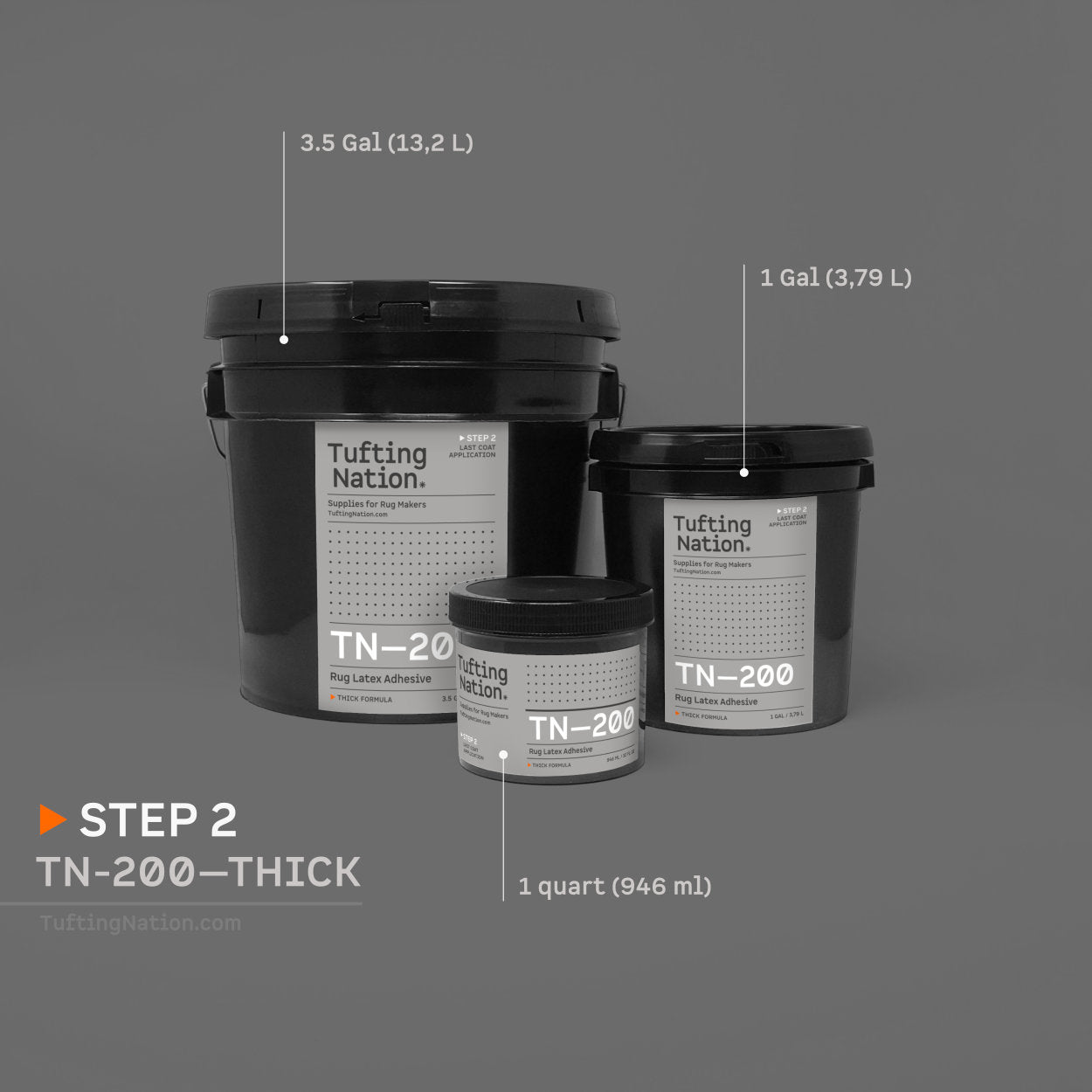 Various Sizes of TN-200 Thick Rug Glue for Rug Tufting | TuftingNation