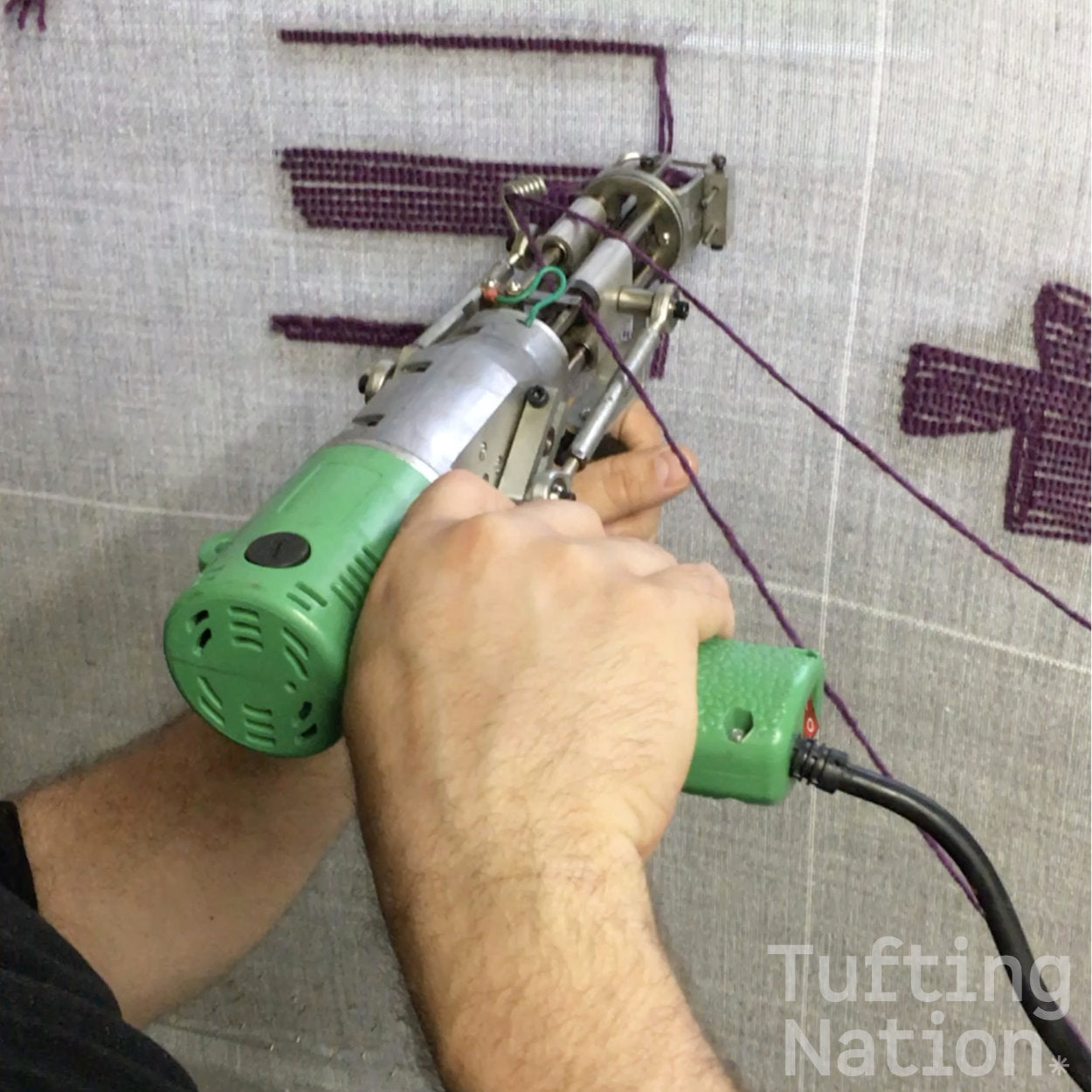 Tufting Gun Making tuft in a Primary Rug Backing | TuftingNation Canada